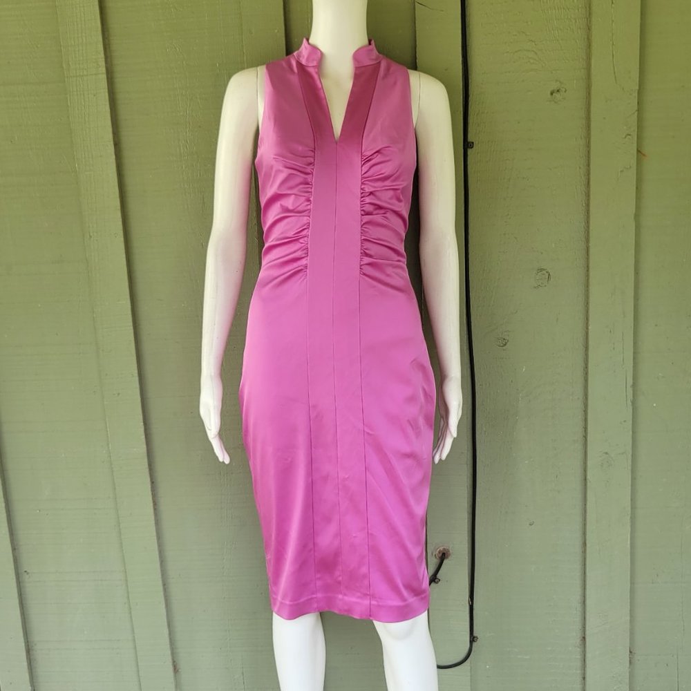 KAY UNGER Pink Satin Cocktail Dress 4